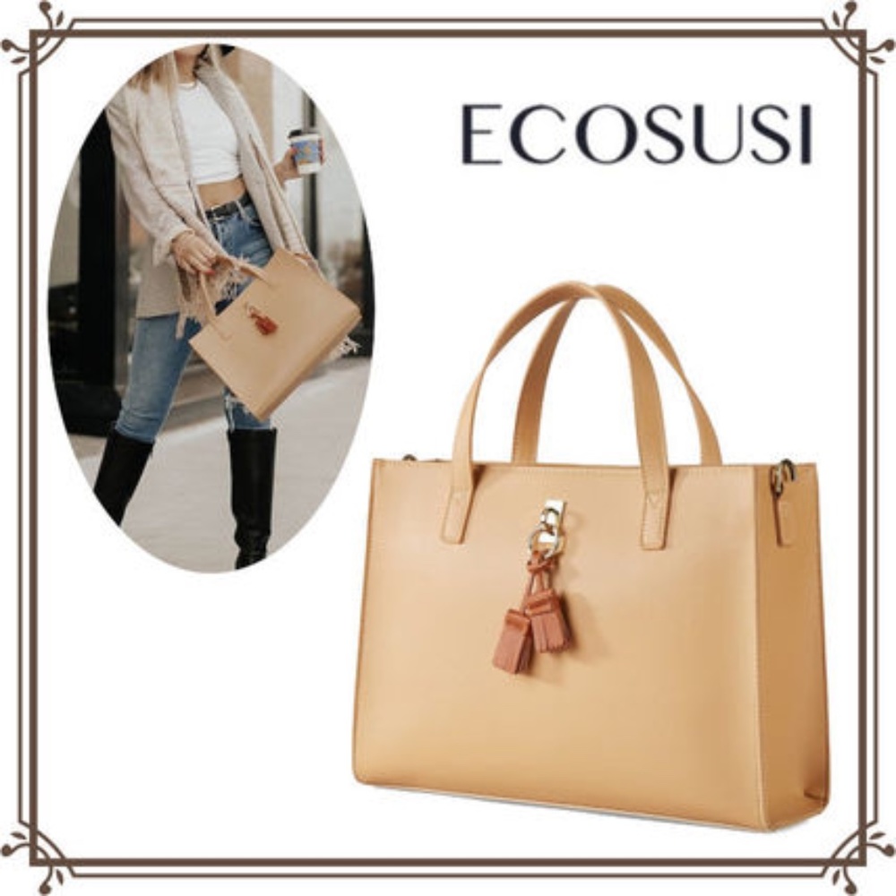 ECOSUSI COMPUTER BAG Classic PU Leather Handbag for Laptop Chromebook